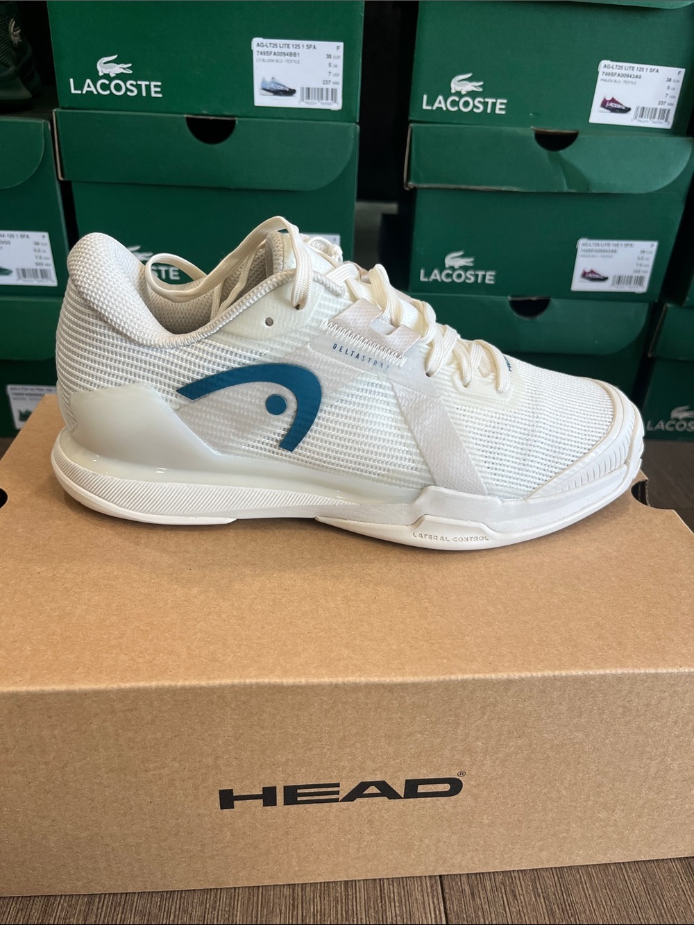 HEAD Sprint Pro 4.0 Women's Tennis Court Shoes — Chalk White with Twilight Blue